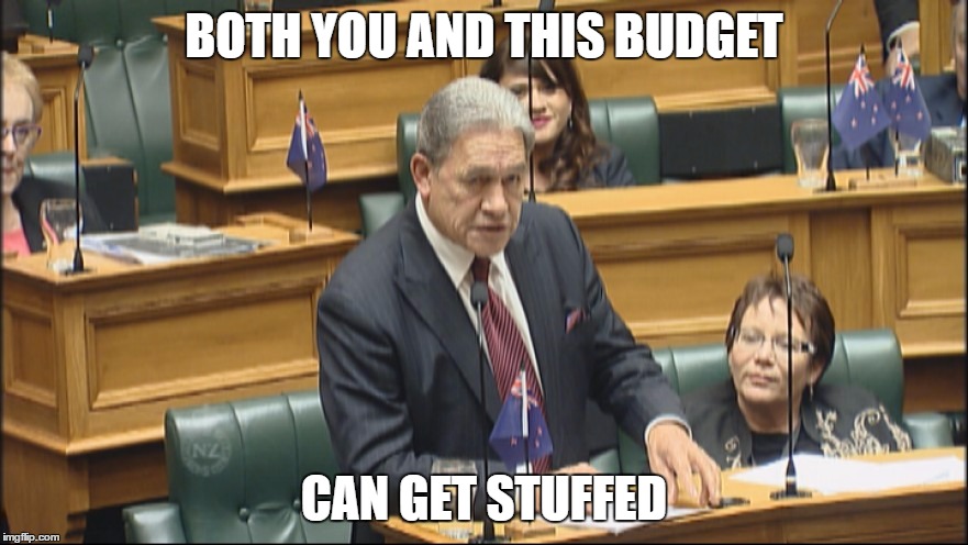 both you and this budget, can get stuffed | BOTH YOU AND THIS BUDGET; CAN GET STUFFED | image tagged in new zealand,politics | made w/ Imgflip meme maker