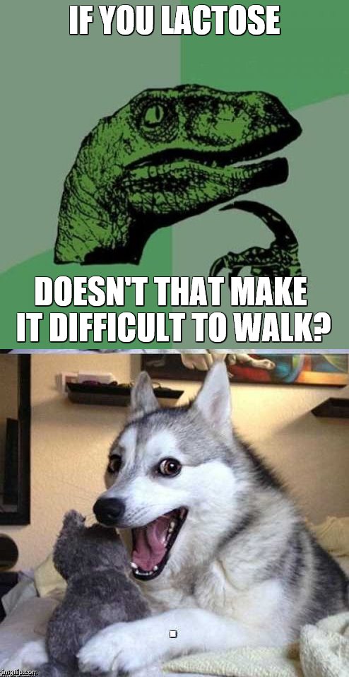 IF YOU LACTOSE DOESN'T THAT MAKE IT DIFFICULT TO WALK? | made w/ Imgflip meme maker