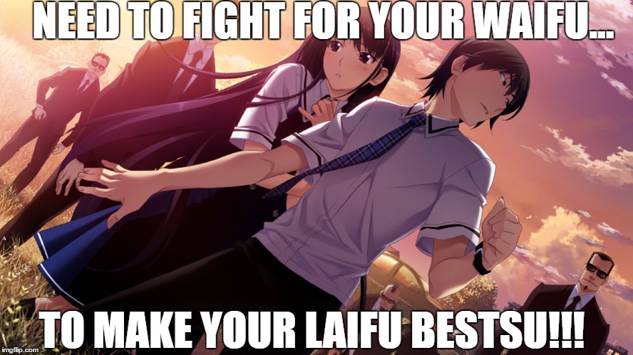 NEED TO FIGHT FOR YOUR WAIFU... TO MAKE YOUR LAIFU BESTSU!!! | image tagged in anime,visual novel,waifu,laifu,grisaia,yumiko | made w/ Imgflip meme maker