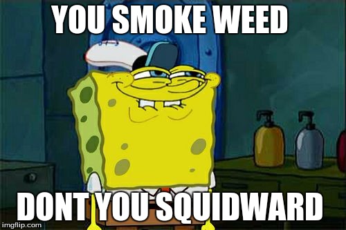 Don't You Squidward | YOU SMOKE WEED; DONT YOU SQUIDWARD | image tagged in memes,dont you squidward | made w/ Imgflip meme maker