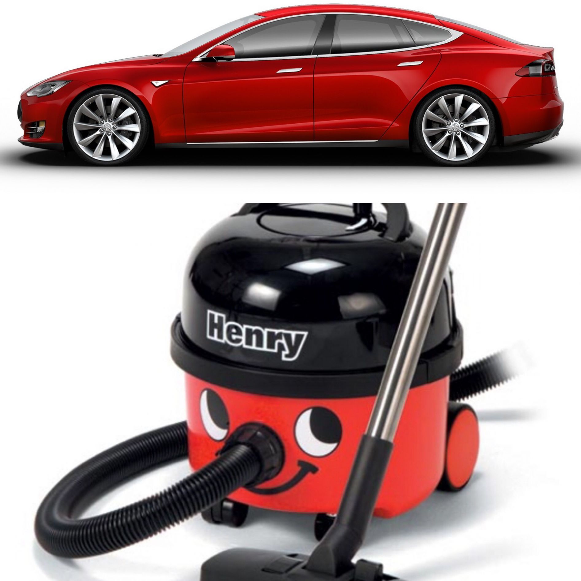 Tesla and Vacuum Cleaner Blank Meme Template