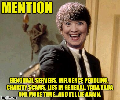 I double dog darr ya! | MENTION; BENGHAZI, SERVERS, INFLUENCE PEDDLING, CHARITY SCAMS, LIES IN GENERAL, YADA,YADA ONE MORE TIME...AND I'LL LIE AGAIN. | image tagged in philosoraptor,hillary clinton | made w/ Imgflip meme maker