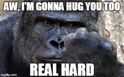 AW, I'M GONNA HUG YOU TOO REAL HARD | made w/ Imgflip meme maker