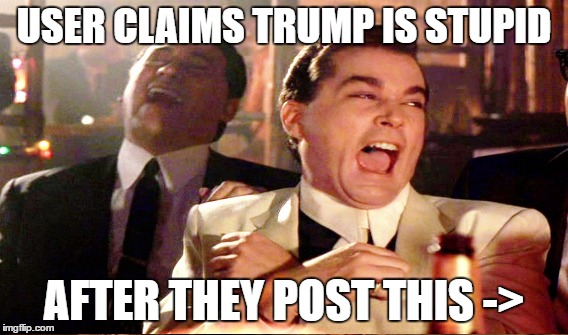 USER CLAIMS TRUMP IS STUPID AFTER THEY POST THIS -> | made w/ Imgflip meme maker