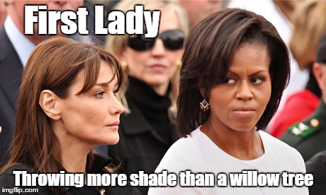 First Lady; Throwing more shade than a willow tree | image tagged in obama-michele | made w/ Imgflip meme maker