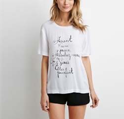 Subdued white graphic printed girl’s tee Blank Meme Template