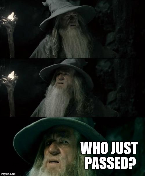 Confused Gandalf Meme | WHO JUST PASSED? | image tagged in memes,confused gandalf | made w/ Imgflip meme maker