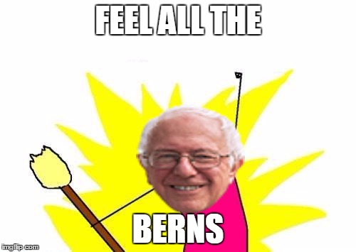 X All The Y Meme | FEEL ALL THE; BERNS | image tagged in memes,x all the y | made w/ Imgflip meme maker