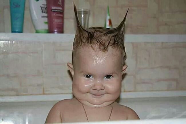 evil baby smile meme