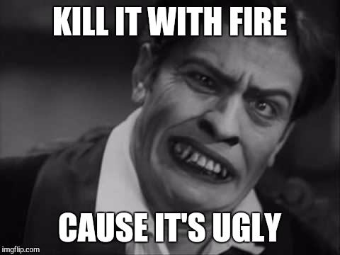 KILL IT WITH FIRE CAUSE IT'S UGLY | made w/ Imgflip meme maker