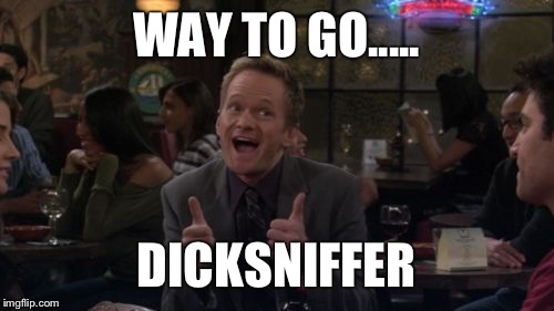 Barney Stinson Win | WAY TO GO..... DICKSNIFFER | image tagged in memes,barney stinson win | made w/ Imgflip meme maker