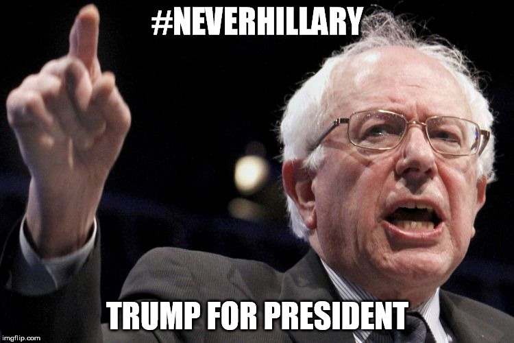 Bernie Sanders | #NEVERHILLARY; TRUMP FOR PRESIDENT | image tagged in bernie sanders | made w/ Imgflip meme maker