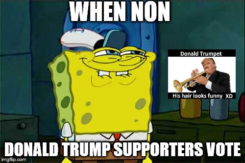 Don't You Squidward | WHEN NON; DONALD TRUMP SUPPORTERS VOTE | image tagged in memes,dont you squidward | made w/ Imgflip meme maker