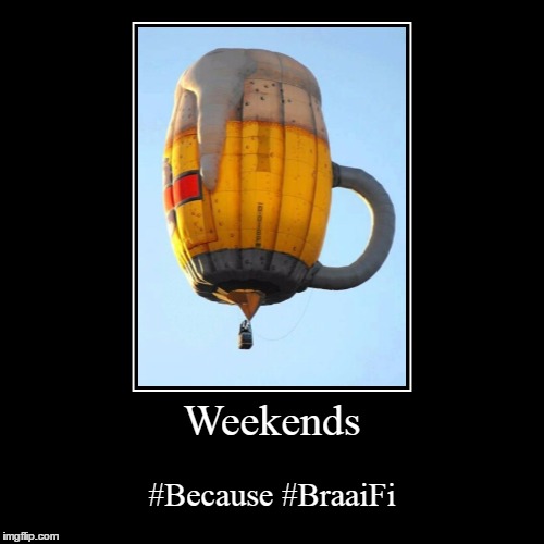 BraaiFi weekends | image tagged in funny,demotivationals,braai | made w/ Imgflip demotivational maker