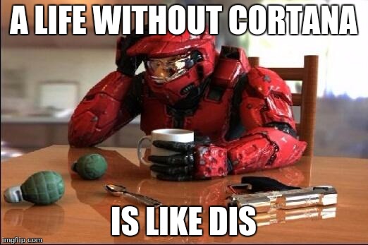 Halo | A LIFE WITHOUT CORTANA; IS LIKE DIS | image tagged in halo | made w/ Imgflip meme maker