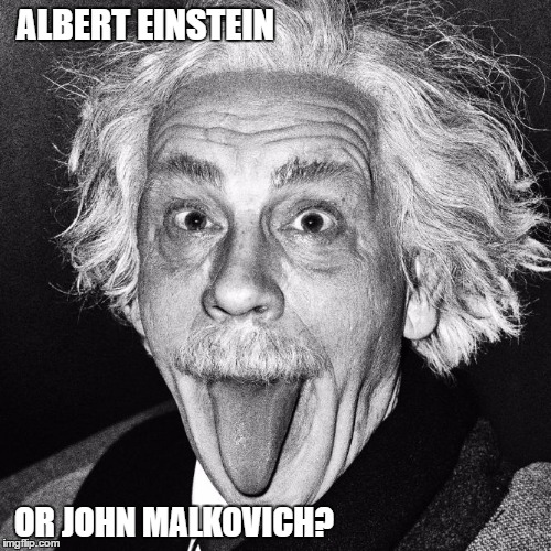You Decide. | ALBERT EINSTEIN; OR JOHN MALKOVICH? | image tagged in albert einstein,question | made w/ Imgflip meme maker