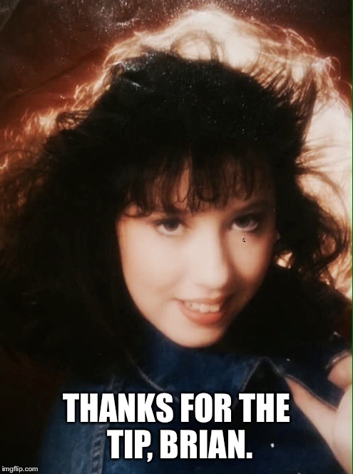 THANKS FOR THE TIP, BRIAN. | image tagged in so not hot heather | made w/ Imgflip meme maker