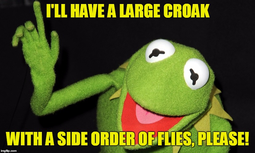 I'LL HAVE A LARGE CROAK WITH A SIDE ORDER OF FLIES, PLEASE! | made w/ Imgflip meme maker