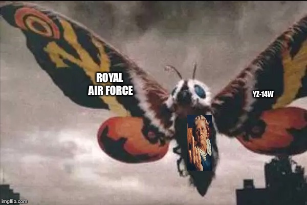 Royal Experimental Aircraft | ROYAL AIR FORCE; YZ-14W | image tagged in memes | made w/ Imgflip meme maker