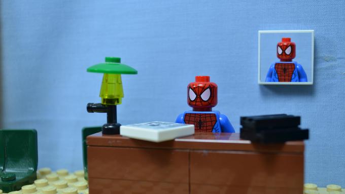 Lego Spiderman Desk Blank Meme Template