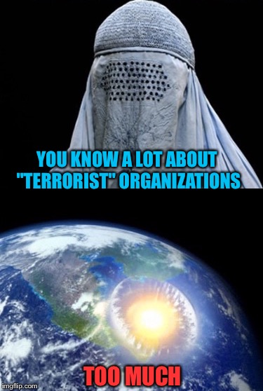 YOU KNOW A LOT ABOUT "TERRORIST" ORGANIZATIONS TOO MUCH | made w/ Imgflip meme maker