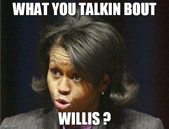 Michelle Obama | WHAT YOU TALKIN BOUT; WILLIS ? | image tagged in wait,what | made w/ Imgflip meme maker