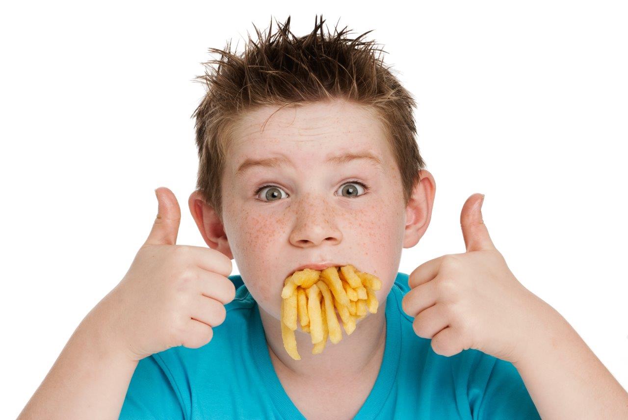 Mouth full of fries Blank Meme Template