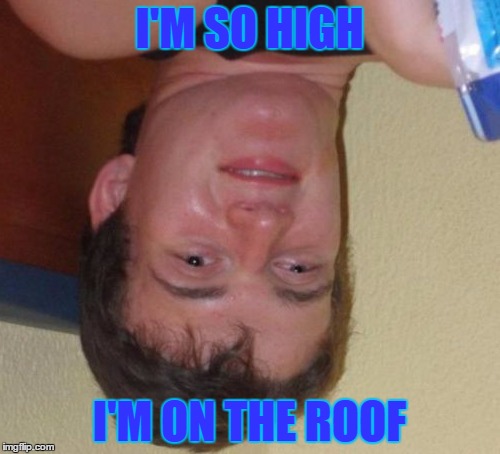 10 Guy Meme | I'M SO HIGH I'M ON THE ROOF | image tagged in memes,10 guy | made w/ Imgflip meme maker