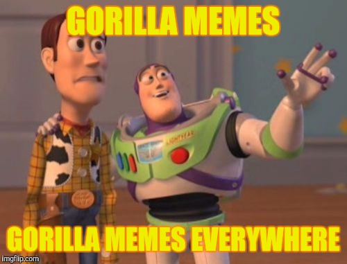 X, X Everywhere | GORILLA MEMES; GORILLA MEMES EVERYWHERE | image tagged in memes,x x everywhere,gorilla,too many | made w/ Imgflip meme maker