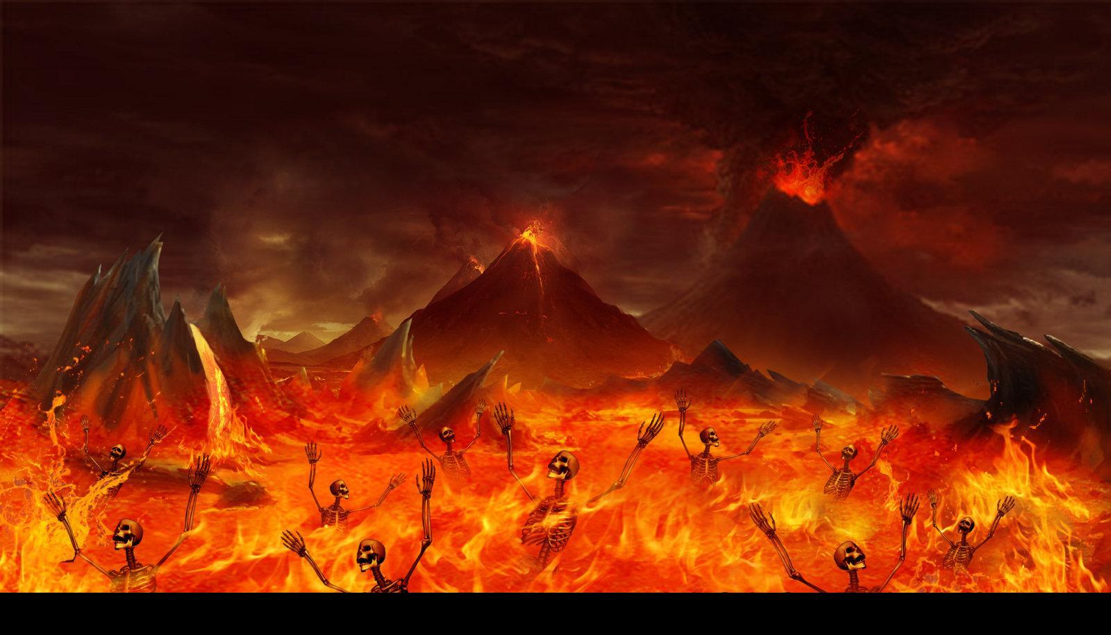 High Quality Lake of fire Hell Blank Meme Template