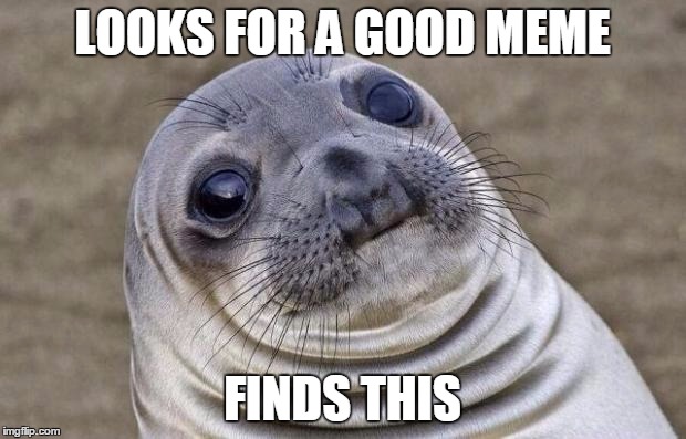 Awkward Moment Sealion | LOOKS FOR A GOOD MEME; FINDS THIS | image tagged in memes,awkward moment sealion | made w/ Imgflip meme maker