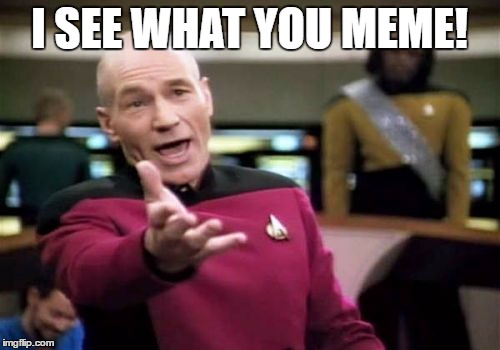 Picard Wtf Meme | I SEE WHAT YOU MEME! | image tagged in memes,picard wtf | made w/ Imgflip meme maker