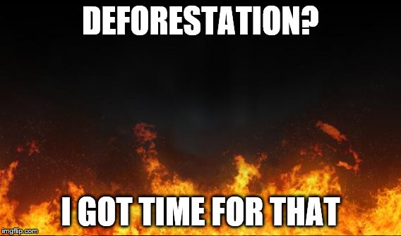 DEFORESTATION? I GOT TIME FOR THAT | made w/ Imgflip meme maker