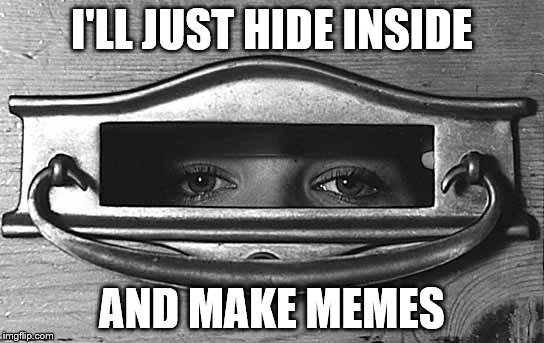 I'LL JUST HIDE INSIDE AND MAKE MEMES | made w/ Imgflip meme maker