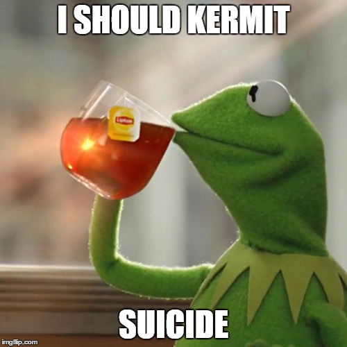 But That's None Of My Business Meme | I SHOULD KERMIT; SUICIDE | image tagged in memes,but thats none of my business,kermit the frog | made w/ Imgflip meme maker