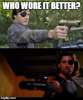 The Walking Dead vs. Escape from New York. | WHO WORE IT BETTER? | image tagged in the walking dead,the governor,escape from new york,snake | made w/ Imgflip meme maker