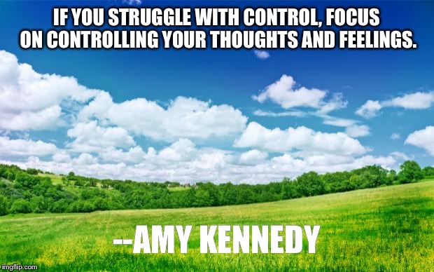 beautiful nature | IF YOU STRUGGLE WITH CONTROL, FOCUS ON CONTROLLING YOUR THOUGHTS AND FEELINGS. --AMY KENNEDY | image tagged in beautiful nature | made w/ Imgflip meme maker
