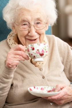 High Quality Old lady drinking tea Blank Meme Template