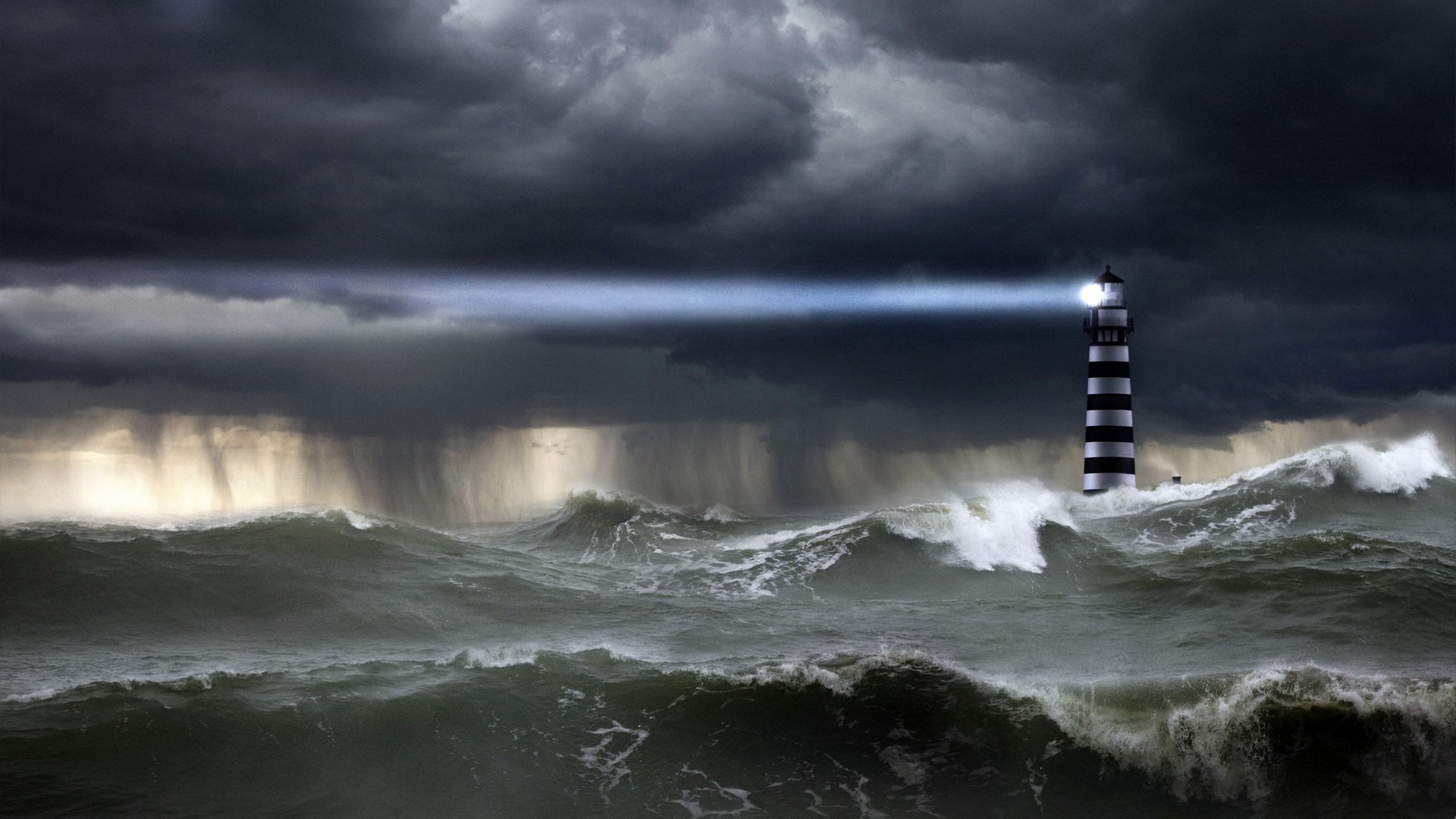 High Quality Stormy Lighthouse Blank Meme Template