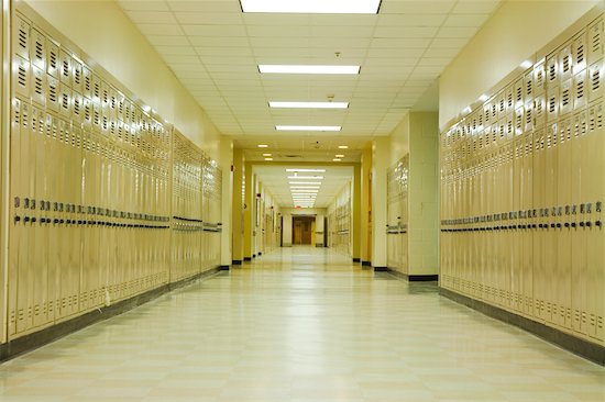 High Quality High school hallway  Blank Meme Template