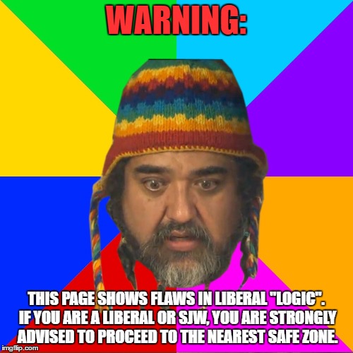 WARNING: THIS PAGE SHOWS FLAWS IN LIBERAL "LOGIC". IF YOU ARE A LIBERAL OR SJW, YOU ARE STRONGLY ADVISED TO PROCEED TO THE NEAREST SAFE ZONE | made w/ Imgflip meme maker