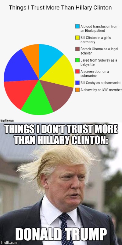 Trust no one | image tagged in hillary clinton,donald trump | made w/ Imgflip meme maker