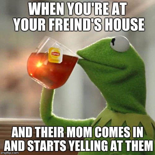 But That's None Of My Business | WHEN YOU'RE AT YOUR FREIND'S HOUSE; AND THEIR MOM COMES IN AND STARTS YELLING AT THEM | image tagged in memes,but thats none of my business,kermit the frog | made w/ Imgflip meme maker