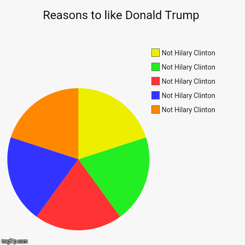 Trump vs Clinton | image tagged in funny,pie charts | made w/ Imgflip chart maker