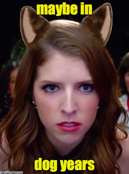 Grumpy Anna | maybe in dog years | image tagged in grumpy anna | made w/ Imgflip meme maker