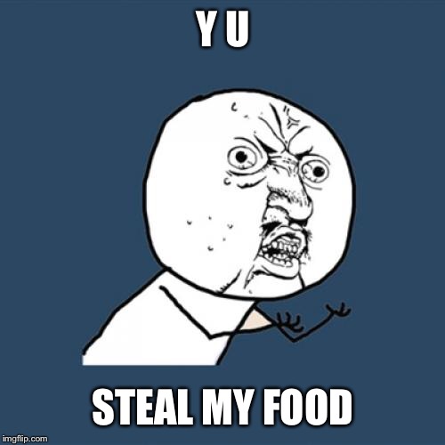Y U No Meme | Y U STEAL MY FOOD | image tagged in memes,y u no | made w/ Imgflip meme maker