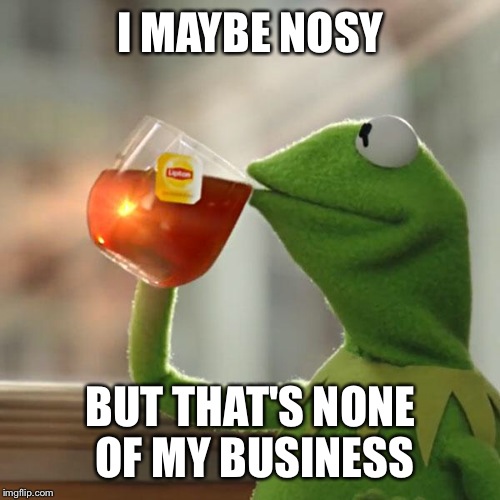 But That's None Of My Business Meme | I MAYBE NOSY BUT THAT'S NONE OF MY BUSINESS | image tagged in memes,but thats none of my business,kermit the frog | made w/ Imgflip meme maker
