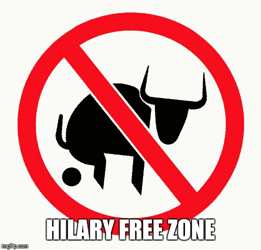 HILARY FREE ZONE | image tagged in memes,funny memes,hilary clinton,hilary,bullshit,politics | made w/ Imgflip meme maker