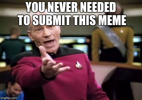 Picard Wtf Meme | YOU NEVER NEEDED TO SUBMIT THIS MEME | image tagged in memes,picard wtf | made w/ Imgflip meme maker