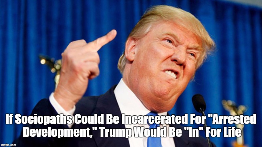If Sociopaths Could Be Incarcerated For "Arrested Development," Trump Would Be "In" For Life | made w/ Imgflip meme maker